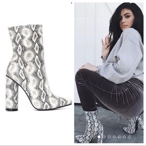 Snakeskin booties